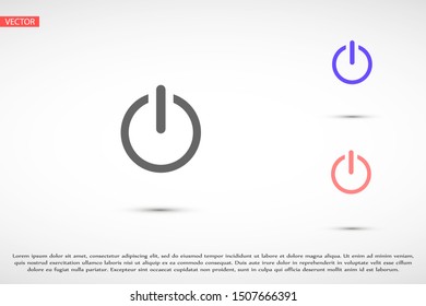 On / Off Power vector icon. On / Off power to the computer icon. Power vector illustration. On / Off for phone icon.