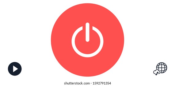 On / Off Power vector icon. On / Off power to the computer icon. 