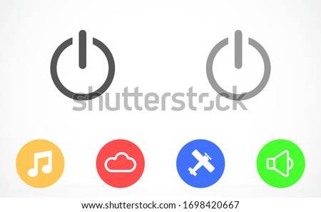 On / Off Power vector icon. On / Off power to the computer icon. Power vector illustration. On / Off for phone icon.