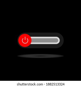 En los botones de encendido del estilo Off Push, los botones Off se encierran en rojo con Sombra en fondo negro.