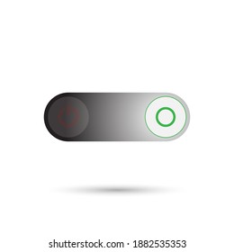 On Off Push style power buttons, The Off buttons are enclosed in red, The On buttons are enclosed in green with white background.
