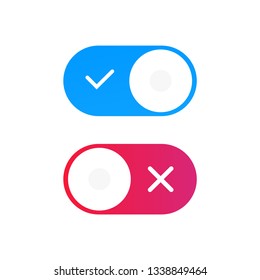 On Off red and blue vector switcher. Vector illustration