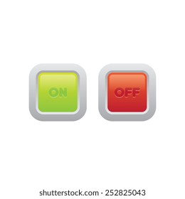 On and Off Rounded Buttons