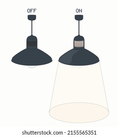 On and off set. Metal lamp illuminates a section of the floor.	