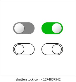 On and off slider buttons, switch. Vector icons.