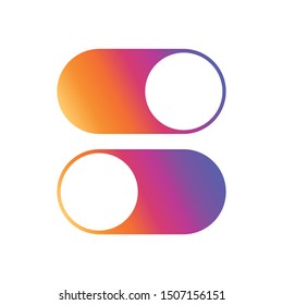 On off slider icon isolated on white background. Switch button symbol modern, simple, vector, icon for website design, mobile app, ui. Vector Illustration