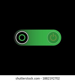 On Off slider style power buttons green background, The Off buttons are enclosed in red in black circle and the on buttons in green in black circle,