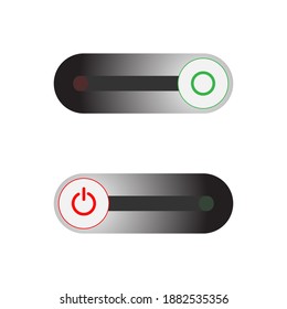 On Off slider style power buttons, The Off buttons are enclosed in red, The On buttons are enclosed in green with white background.