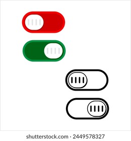 On Off Slider Switch Icon, Power, Option Toggle Switch Vector Art Illustration