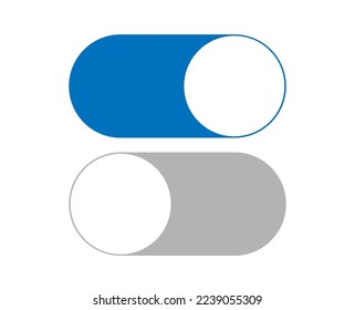 On and off sliders icon. Button symbol of alternation. Vector key on isolated white background