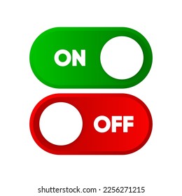 On or Off switch button. Concept of interface ui. On or Off mode. Vector illustration.