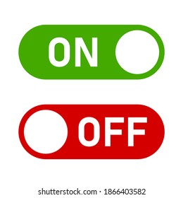 On Off Switch Button Icon Set. Vector Image.