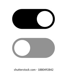 On Off Switch Button Slider Icon Set. Vector Image.