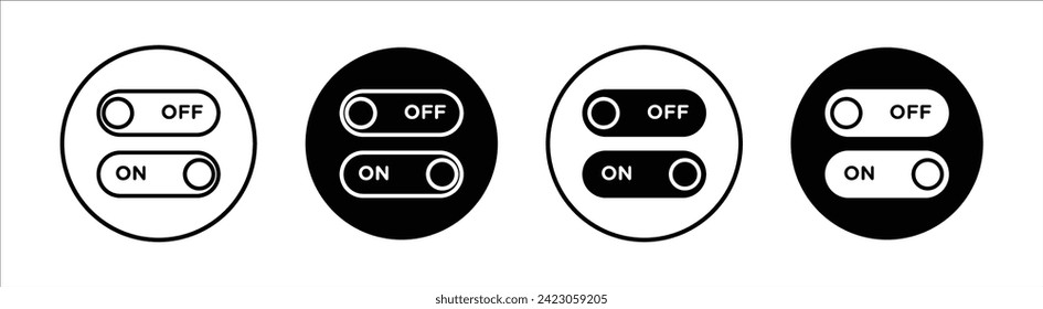 Apague el control deslizante del botón del interruptor para alternar el conjunto de iconos de línea plana. Activación del desplazamiento del deslizador Conmutación del vector de ilustración de línea delgada