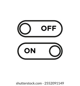 On off switch button slider toggle icon Simple thin line flat symbol