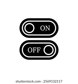 On off switch button slider toggle icon Vector flat thin line illustration