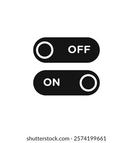 On off switch button slider toggle icon Simple thin line flat symbol