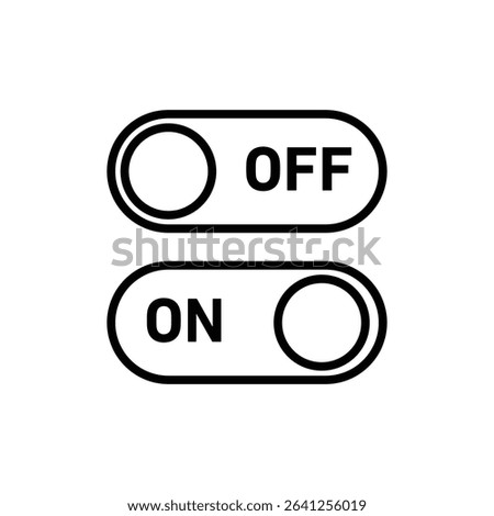 On off switch button slider toggle icon outline set sign