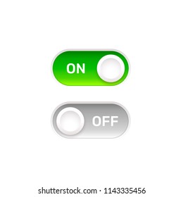 On off switch button ui isolated white background. Vector illustration