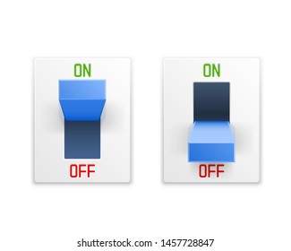 On off switch button ui isolated white background. Vector illustration