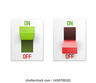 On off switch button ui isolated white background. Vector illustration