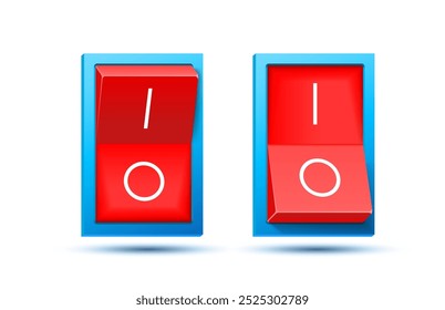 On off switch button ui isolated white background. Vector illustration