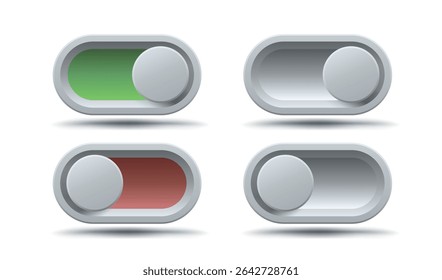 Ativar botão de interruptor ui fundo branco isolado. Ilustração vetorial