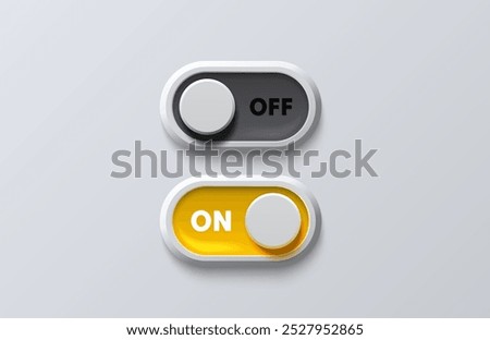 On off switch button ui isolated white background. Vector illustration