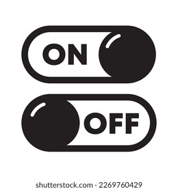 On and off switch buttons icon vector Illustration on white background.