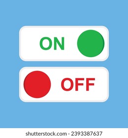 On and Off switch buttons. red and green design switch buttons set. On off icon vector. Switch button sign