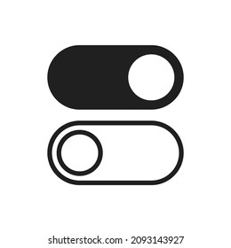 On and off switch buttons without inscriptions. Simple monochrome flat design. Isolated vector illustration