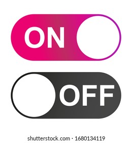 On and Off switch color buttons isolated on white background for app, ui etc