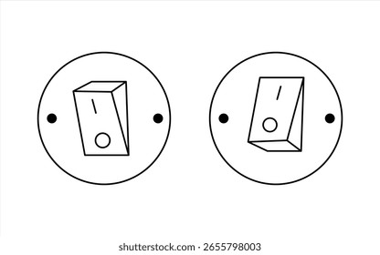 On and off switch icon. Linear icon. Line with editable stroke. Vector illustration.