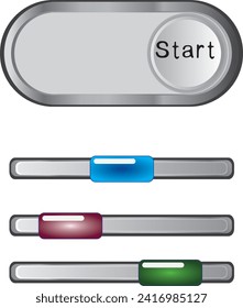 On and off switch icons in a sideways scrolling format.