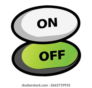 Ilustración del interruptor de encendido y apagado para el control de energía y el uso del diseño de circuitos eléctricos en proyectos