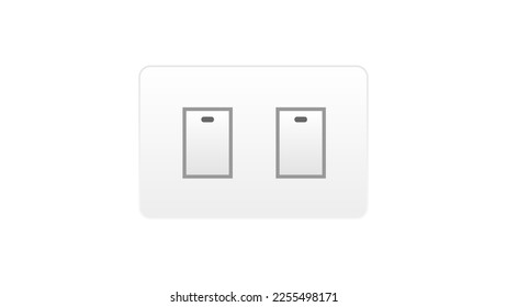 "On" and "Off" switch. Light switch on white background. Vector illustration.