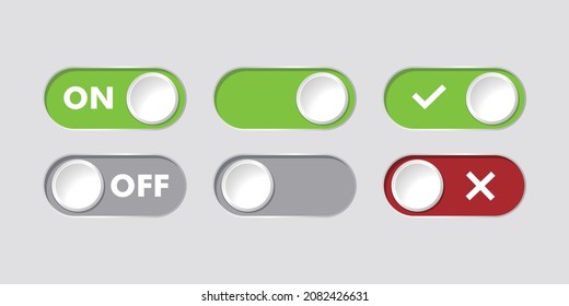 On and off switch, slider modern buttons