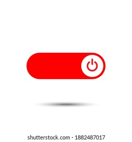 On Off switch slider style power buttons with red background, The On buttons are enclosed in red circle