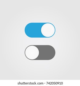 On and Off switch toggle. Simple flat icon design