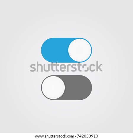 On and Off switch toggle. Simple flat icon design