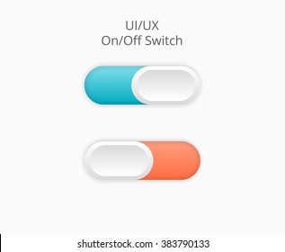 On Off Switch for ui and ux design. On and Off position icons. 