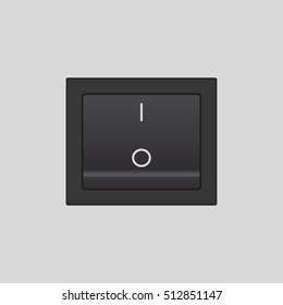 On Off switch - vector design button or icon, in on position