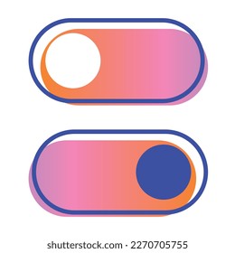 On Off Switch. Vector. Light and Dark Buttons. Switch to dark or light mode.