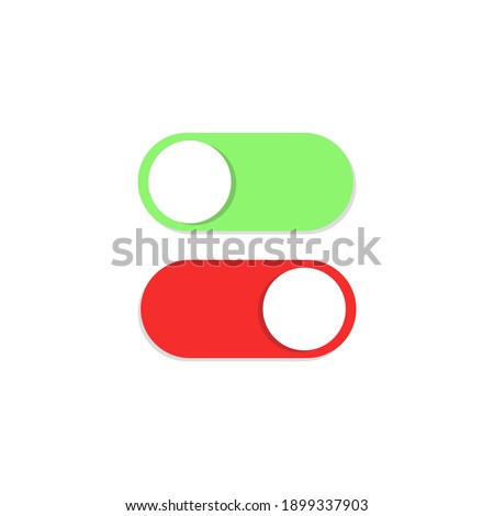 On Off switches.  On Off icons. Flat Design. On Off button. Vector Illustration