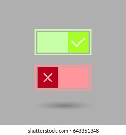 On off switches. Signs for apps.