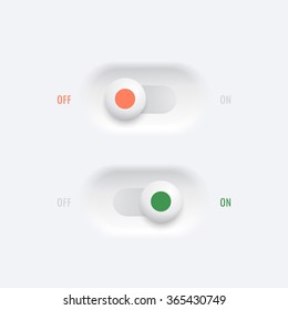 On - off switches, vector button, light design