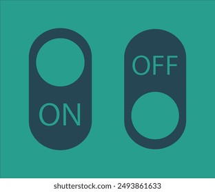 On and Off toggle button vertical on blue background icon
