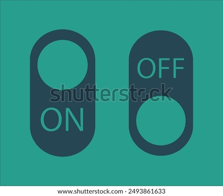 On and Off toggle button vertical on blue background icon