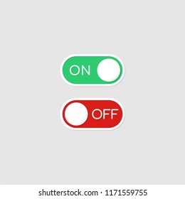 On And Off Toggle Switch Button. Vector