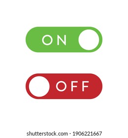 On And Off Toggle Switch Button. Vector Flat Design